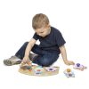 Melissa & Doug Bébi és tipegő fajátékok, Óriás puzzle gombbal, farm állatai