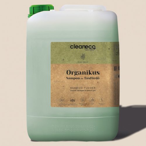 IP. Organikus Sampon és tusfürdő organikus Cleaneco 5L Bamboo flower újrahasznosítható csomagolásban