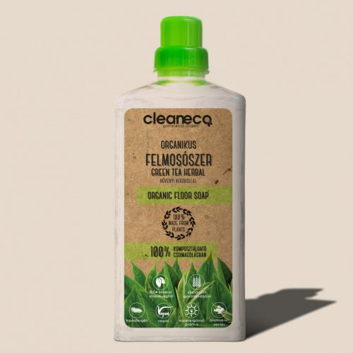 HT.Organikus felmosószer green tea herbal illat Cleaneco 1L komposztálható csomagolásban