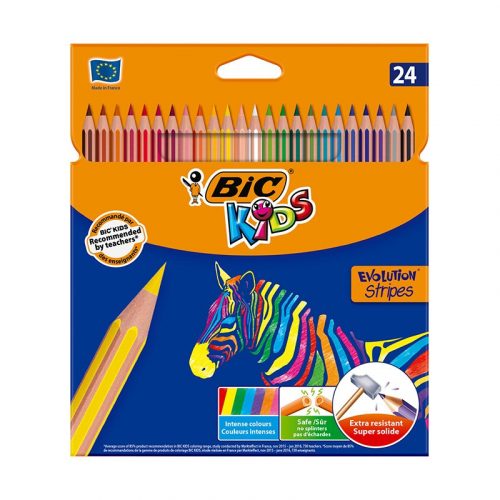 Színes ceruza BIC Kids Evolution hatszögletű környezetbarát 24 db/készlet