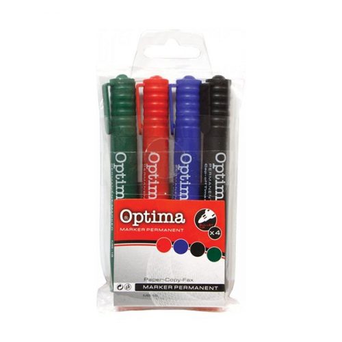 Alkoholos marker OPTIMA kerek 4db-os készlet