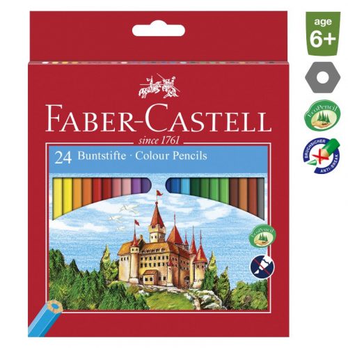 Színes ceruza FABER-CASTELL hatszögletű 24 db/készlet